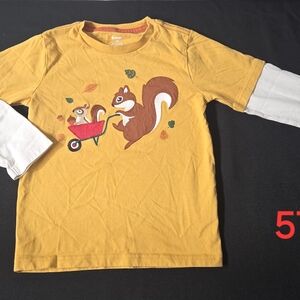 Gymboree Mustard Squirrel Long Sleeve Tee